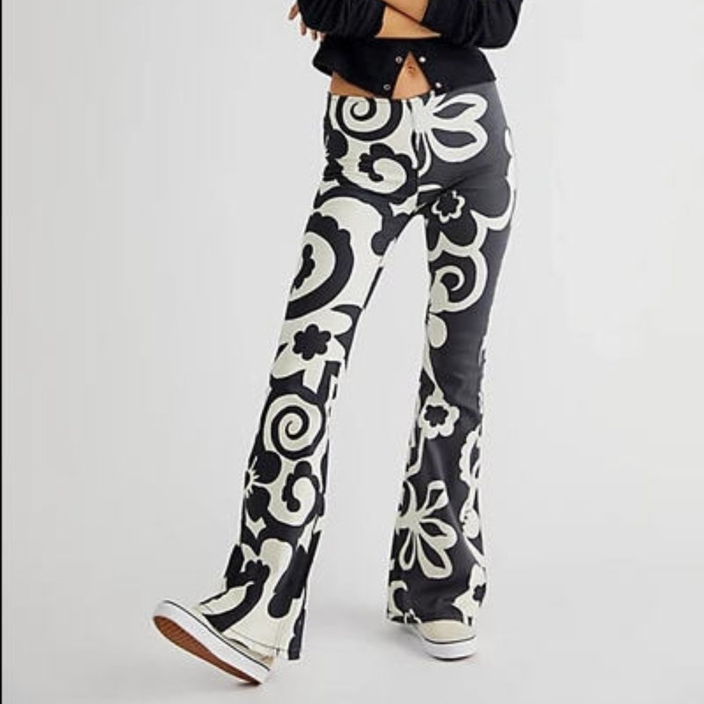 NWT FP Penny Printed Flared Jeans
